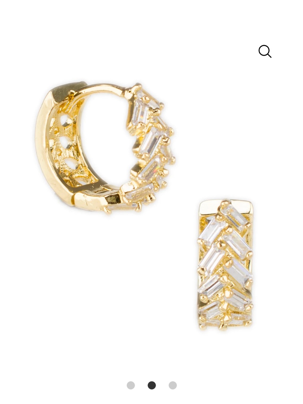 BNWT Baguette CZChevron Huggie Hoop Earrings by Kenneth Jay Lane